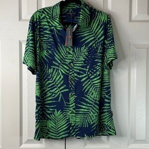 Margaritaville Casual Button Down Palm Tree 
Collared Size M